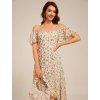 Šaty na svatbu květinové asymetrické šifonové s lehkou sukní – Ever Pretty EG02103AP
