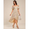 Společenské šaty květinové asymetrické šifonové s lehkou sukní – Ever Pretty EG02103AP