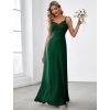 Šaty na svatbu smaragdové dlouhé elegantní s výstřihem – Ever Pretty ES80026DG
