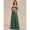 Společenské dlouhé šaty zelené eukalypt – Plumeria (celkový pohled)