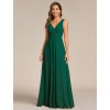 Společenské dlouhé šaty smaragdové zelené – Amorette (přední pohled)