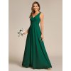 Společenské dlouhé šaty smaragdové zelené – Amorette (celkový pohled)