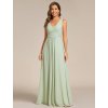 Společenské dlouhé šaty mátové zelené – Amorette (přední pohled)