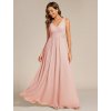 Plesové šaty dlouhé růžové šifonové bez rukávů – Ever Pretty ES02355PK, prodává Modion.cz