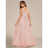 Večerní šaty dlouhé růžové šifonové bez rukávů – Ever Pretty ES02355PK, prodává Modion.cz