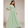 Společenské dlouhé šaty mátové zelené – Hannelore (detail sukně)