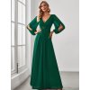 Dlouhé šifonové šaty v smaragdové barvě EP00461DG – Modion.cz