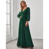 Smaragdové plesové šaty s rozparkem na rukávu EP00461DG – Modion.cz