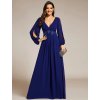 Společenské dlouhé šaty královsky modré – Hannelore (celkový pohled)