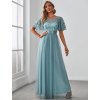 Šaty na svatbu modrozelené dlouhé s flitry – Ever Pretty EP00904DB