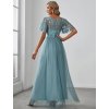 Šaty na ples modrozelené tylové dlouhé s flitry – Ever Pretty EP00904DB