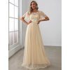 Společenské dlouhé šaty zlaté – Prisilla (celkový pohled)