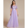 Společenské šaty dlouhé fialové tylové s áčkovou sukní – Ever Pretty EP00904LV, prodává Modion.cz