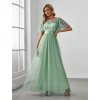 Plesové šaty mátově zelené dlouhé s tylovou sukní – Ever Pretty EP00904MG