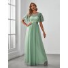 Šaty na svatbu mátově zelené dlouhé s flitry – Ever Pretty EP00904MG