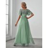 Šaty na ples mátově zelené tylové dlouhé s flitry – Ever Pretty EP00904MG