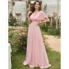 Společenské šaty dlouhé růžové šifonové – Ever Pretty EP09890PK, prodává Modion.cz
