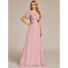 Společenské šaty dlouhé růžové šifonové – Ever Pretty EP09890DR, prodává Modion.cz