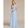 Společenské dlouhé šaty ledově modré – Jessalyn (celkový pohled)