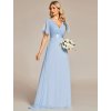 Šaty na svatbu dlouhé modré šifonové – Ever Pretty EP09890IB, prodává Modion.cz