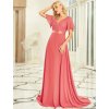 Společenské šaty dlouhé růžové šifonové – Ever Pretty EP09890CO, prodává Modion.cz
