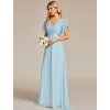 Společenské dlouhé šaty bleděmodré – Jessalyn (celkový pohled)