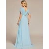 Společenské dlouhé šaty bleděmodré – Jessalyn (zadní pohled)
