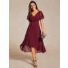 Společenské šaty vínové krátké šifonové – Ever Pretty EG01923BD