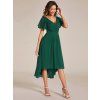 Společenské midi šaty smaragdové zelené – Jessamine (přední pohled)