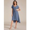 Společenské šaty modrošedé krátké šifonové – Ever Pretty EG01923DN
