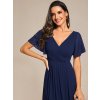 Večerní šaty tmavě modré krátké s krátkým rukávem – Ever Pretty EG01923NB