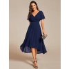 Společenské šaty tmavě modré krátké šifonové – Ever Pretty EG01923NB
