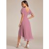 Večerní šaty starorůžové krátké v předu asymetrické midi v zadu - EG01923OD | Modion.cz