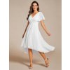 Plesové šaty bílé krátké asymetrické – Ever Pretty EG01923WH