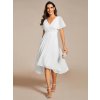 Společenské šaty bílé krátké šifonové – Ever Pretty EG01923WH