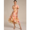 Společenské šaty květinové krátké šifonové – Ever Pretty EG01923PF
