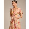 Elegantní společenské šaty květinové krátké šifonové – Ever Pretty EG01923PF
