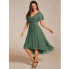 Plesové šaty eukalyptově zelené krátké asymetrické – Ever Pretty EG01923EU