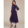 Večerní šaty fialové krátké v předu asymetrické midi v zadu - EG01926DP | Modion.cz