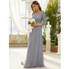 Společenské dlouhé šaty šedé – Vitoria (detail živůtku)