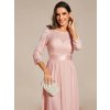 Šaty na ples světle růžové dlouhé šifonové áčkový střih – Ever Pretty EP07412PK