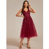 Plesové šaty vínové tylové s flitry – Ever Pretty EG02106BD