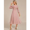 Šaty na ples starorůžové třpytivé s rukávem – Ever Pretty EE01977DR