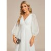 Šaty na svatbu bílé midi třpytivé – Ever Pretty EE01977CR