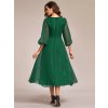 Elegantní společenské šaty smaragdové třpytivé midi – Ever Pretty EE01977DG