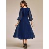 Elegantní společenské šaty tmavě modré třpytivé midi – Ever Pretty EE01977NB