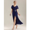 Společenské dlouhé šaty tmavě modré – Dahlia (celkový pohled)