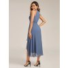 Večerní šaty modrošedé asymetrické s halter výstřihem – Ever Pretty EG31927DN