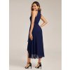 Večerní šaty tmavě modré asymetrické s halter výstřihem – Ever Pretty EG31927NB