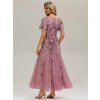 Večerní šaty starorůžové orchidejové dlouhé tylové s flitry – Ever Pretty EE02547OD